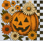 Autumn Pumpkin Flowers and Checkerboard 2 - STK07339