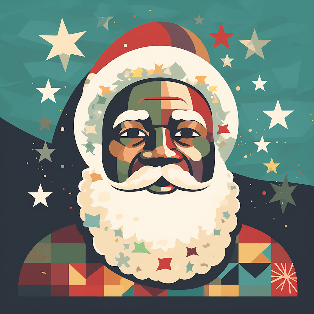 Black Santa Abstract - STK00927