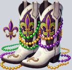 Mardi Gras Cowboy Boots - STK04029