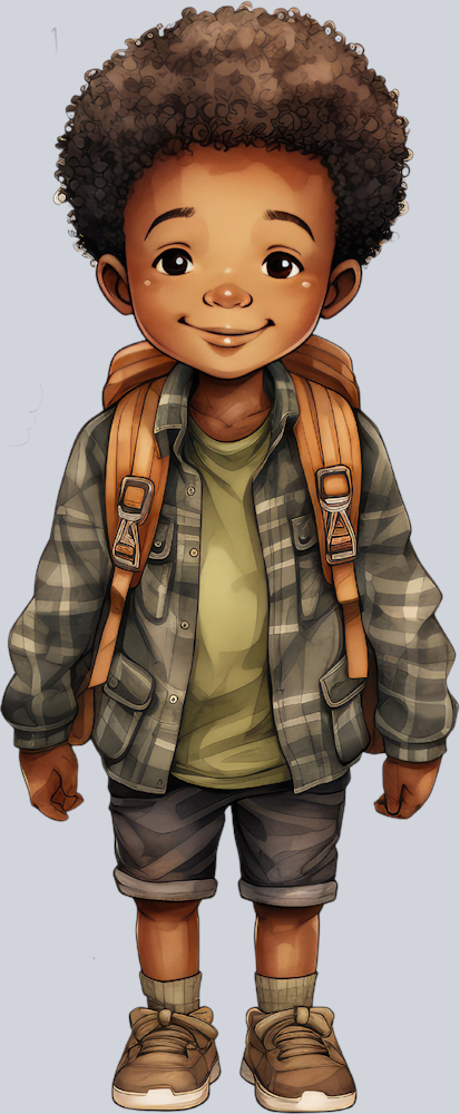 Cute Black Boy Back To School 15 - STK01535