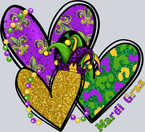 Mardi Gras Glitter Hearts - STK04044