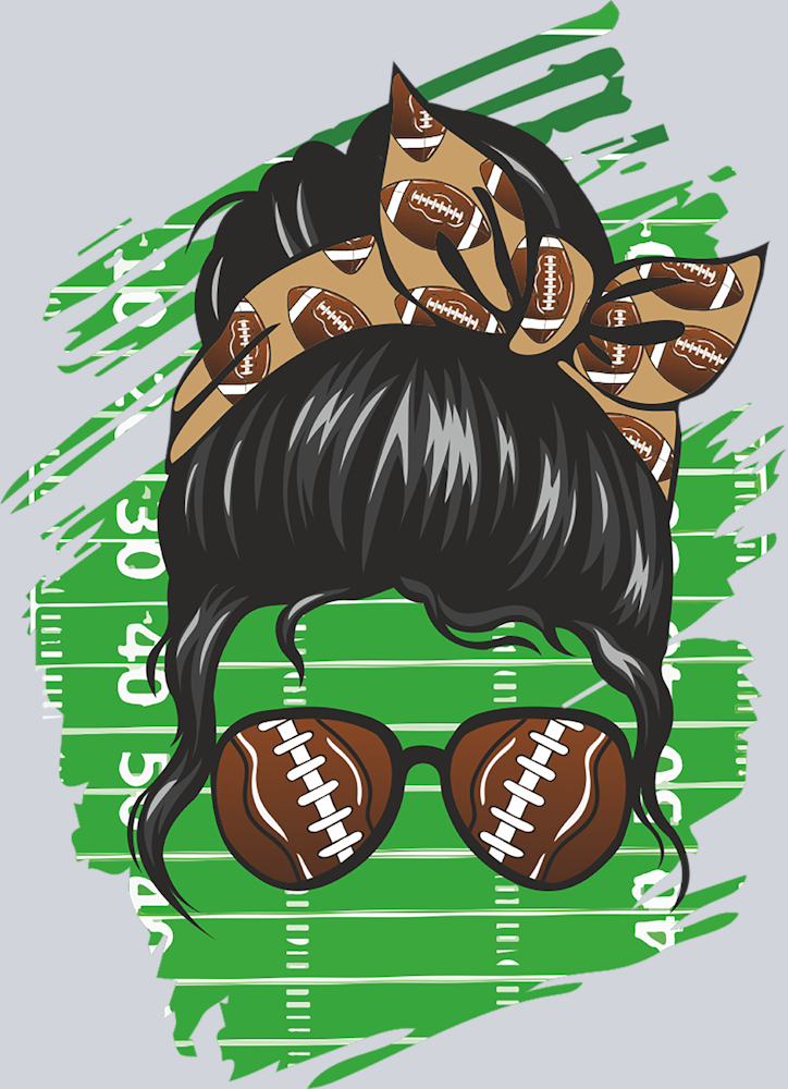 Football Messy Bun Mama - STK02080