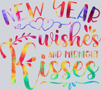 New Year Wishes Kisses Tie Dye - STK04499