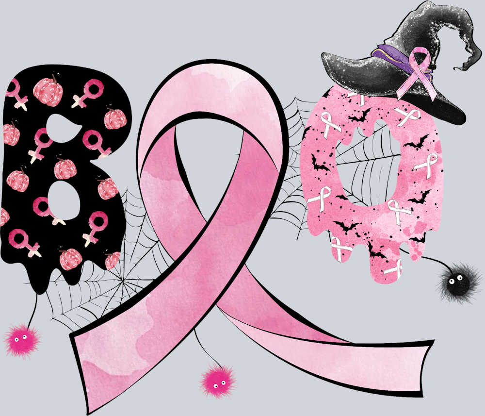 Breast Cancer Awareness Boo Ribbon - STK01115