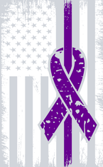 Fibromyalgia Lupus Stripe Ribbon Flag White - STK01978