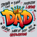 Strong Funny Protector Loving Dad Black - STK05843