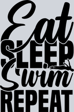 Sports Eat Sleep Swo=im Repeat Black - STK05681