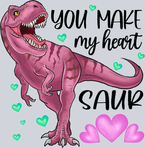 Trex Pink Heart Saur - STK06187
