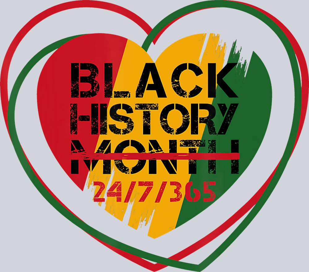 Black History Month 24 7 365 Heart - STK00776