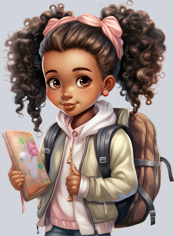 Cute Black Girl Back To School 4 - STK01539