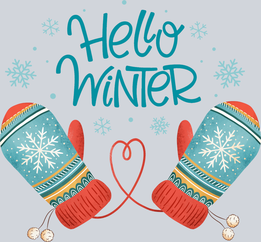 Hello Winter Snowflake Mittens - STK02724