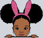Black Girl Easter Peek A Boo Glitter - STK00628