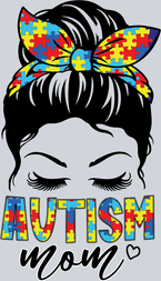 Autism Messy Bun Mom - STK00318