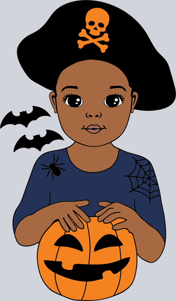 Halloween Pirate Little Black Boy Sitting - STK02499