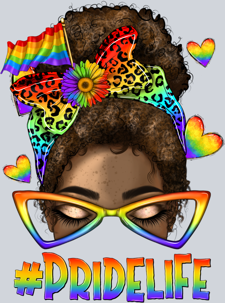 Afro Messy Bun Pride Life Sunflower Bow - STK00076