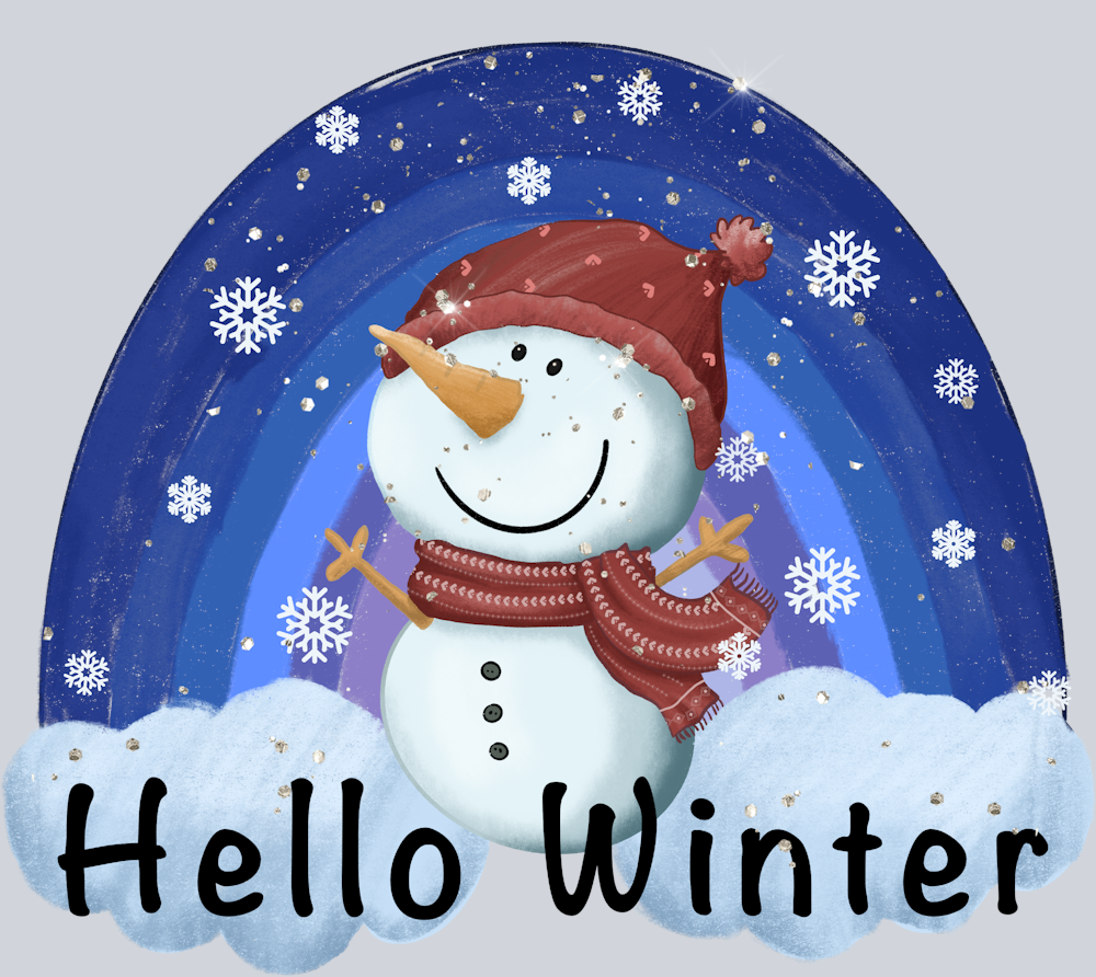 Hello Winter Snowman Rainbow - STK02725