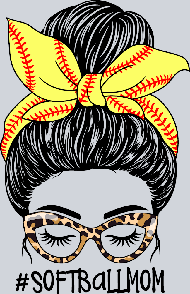 Softball Mom Messy Bun 1 - STK07367