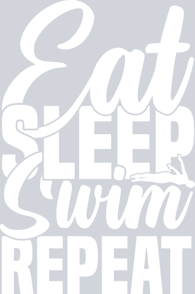 Sports Eat Sleep Swim Repeat White - STK05680