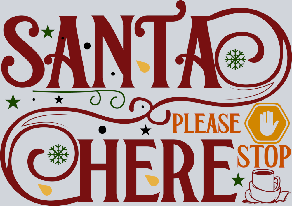 Vintage Santa Please Stop Here 2 - STK06334