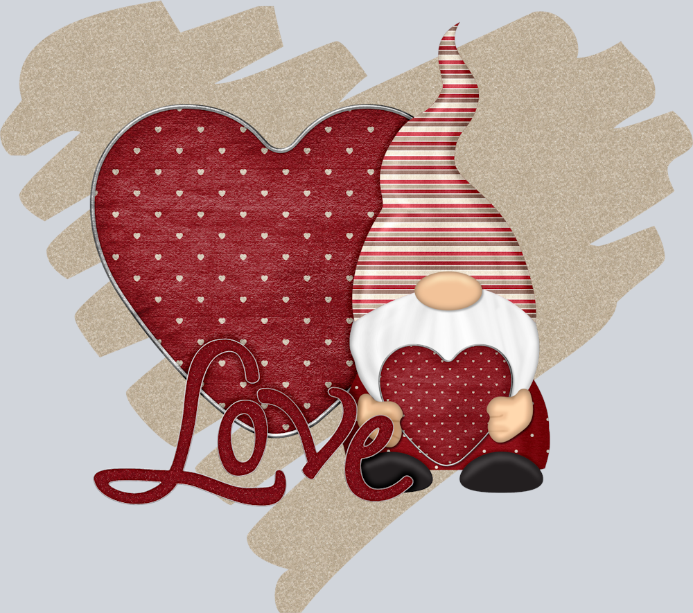 Gnome Polka Dot Heart - STK02326