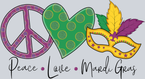 Peace Love Mardi Gras Black - STK04761