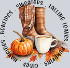 Cider Hayride Bonfires Sweaters Falling Leaves Pumpkins - STK07134