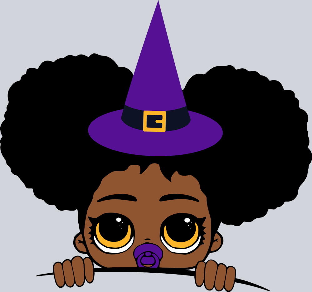Halloween Afro Baby Girl Peeking - STK02450