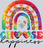 Choose Happiness Rainbow Tie Dye - STK01281