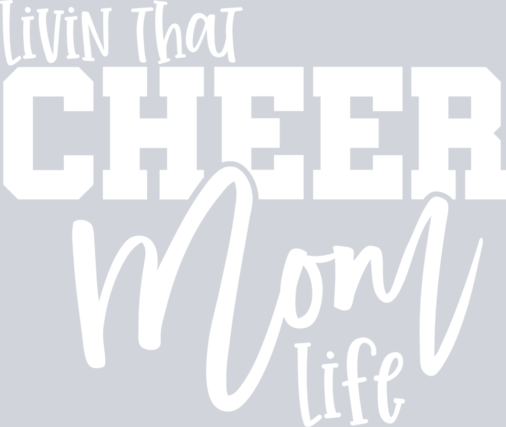 Livin That Cheer Mom Life White - STK03654