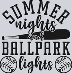 Summer Nights And Ballpark Lights - Black - STK05863