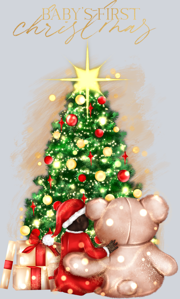 Babys First Christmas Dark Brown - STK00366