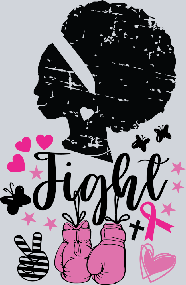 Breast Cancer Awareness Fight 1 Black - STK01124
