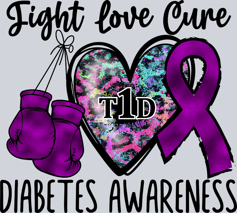 Fight Love Cure Diabetes Awareness T1D - STK06788