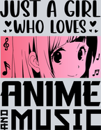 Girl Who Loves Anime Music Black - STK02255