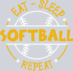 Eat Sleep Softball Repeat 1 - STK07328