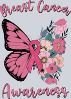 Breast Cancer Awareness Butterfly Floral - STK06830