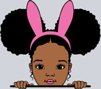 Black Girl Easter Peek A Boo - STK00627