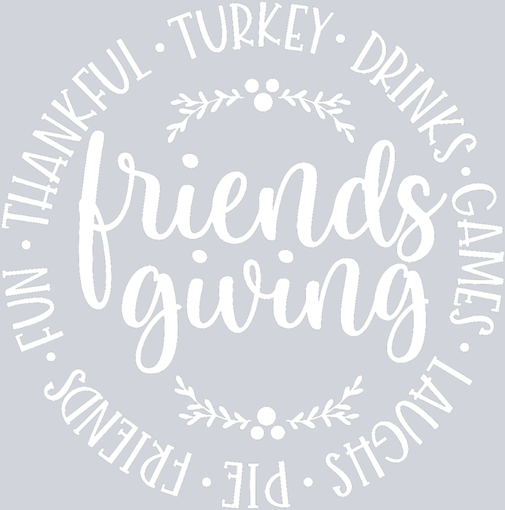 Friendsgiving Circle Words Holly - White - STK02158