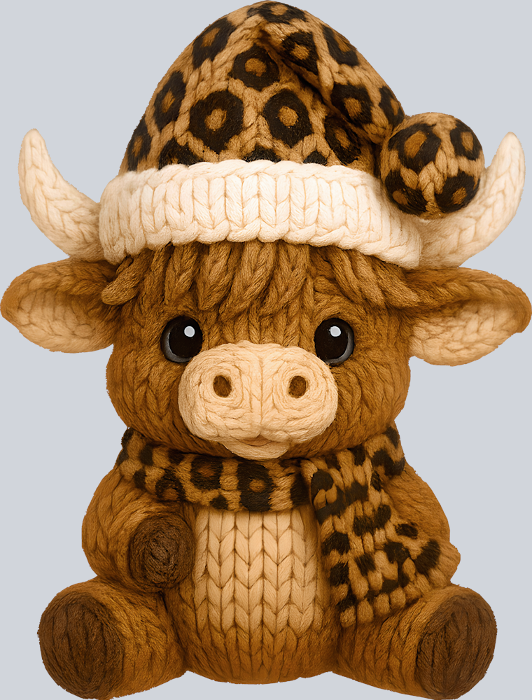 Faux Yarn Christmas Bull - STK07485