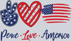 Peace Love American Flag - STK04716