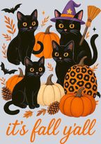It's Fall Y'all Black Cats - STK07394