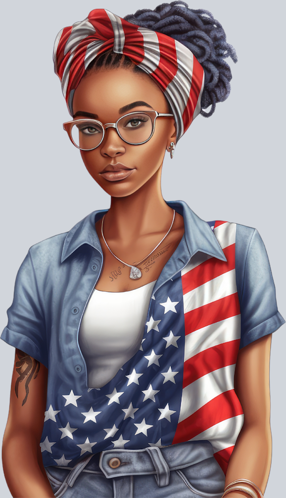 Black Woman American Pride 8 - STK00967