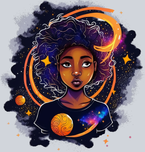 Black Woman Universe Surrounds - STK00987