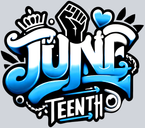 Juneteenth Graffiti Airbrush Blue And White - STK03391