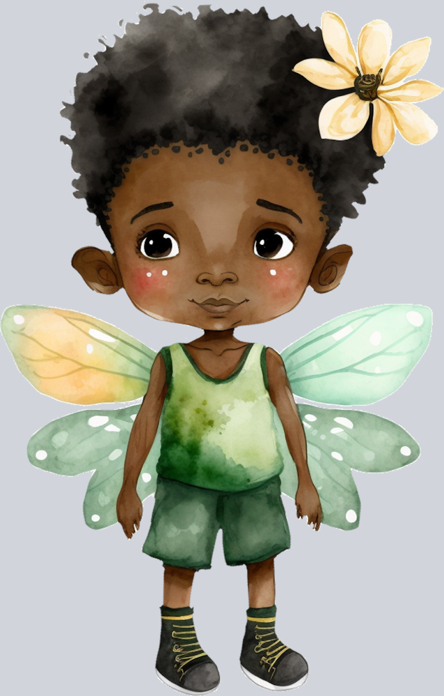 Black Fairy Boy Flower - STK00601