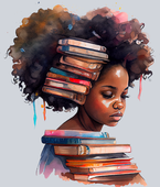 Black Girl And Books - STK00617