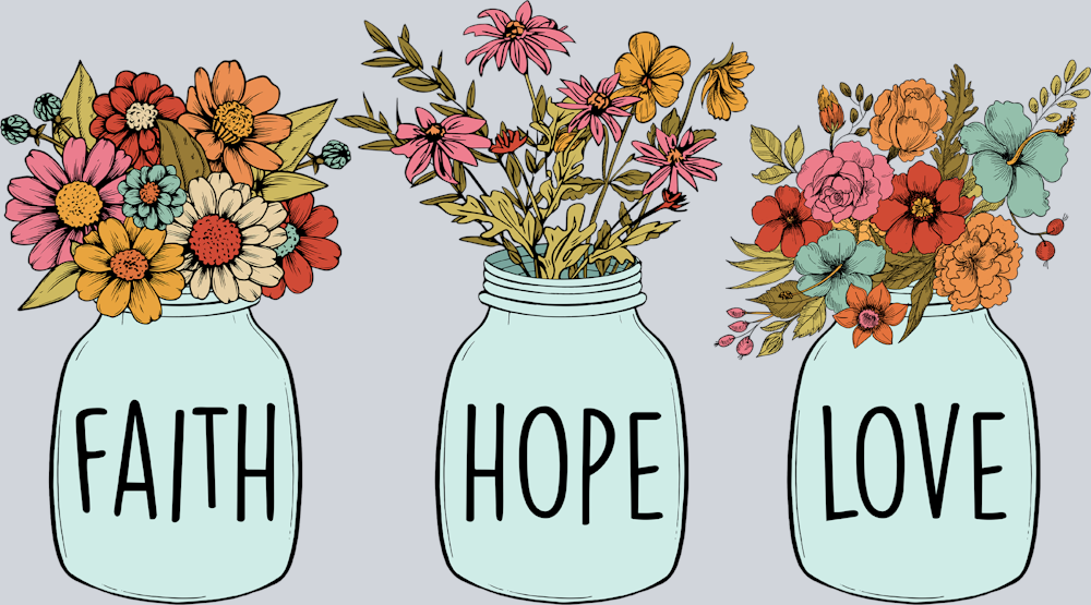 Faith Hope Love Mason Jars - STK01901