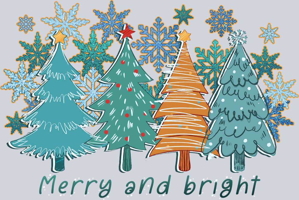 Merry Bright Christmas Trees - STK04224