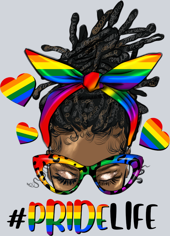 Afro Messy Locs Bun Pride Life - STK00079