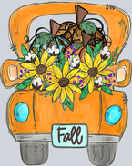 Fall Sunflower Truck - STK01914